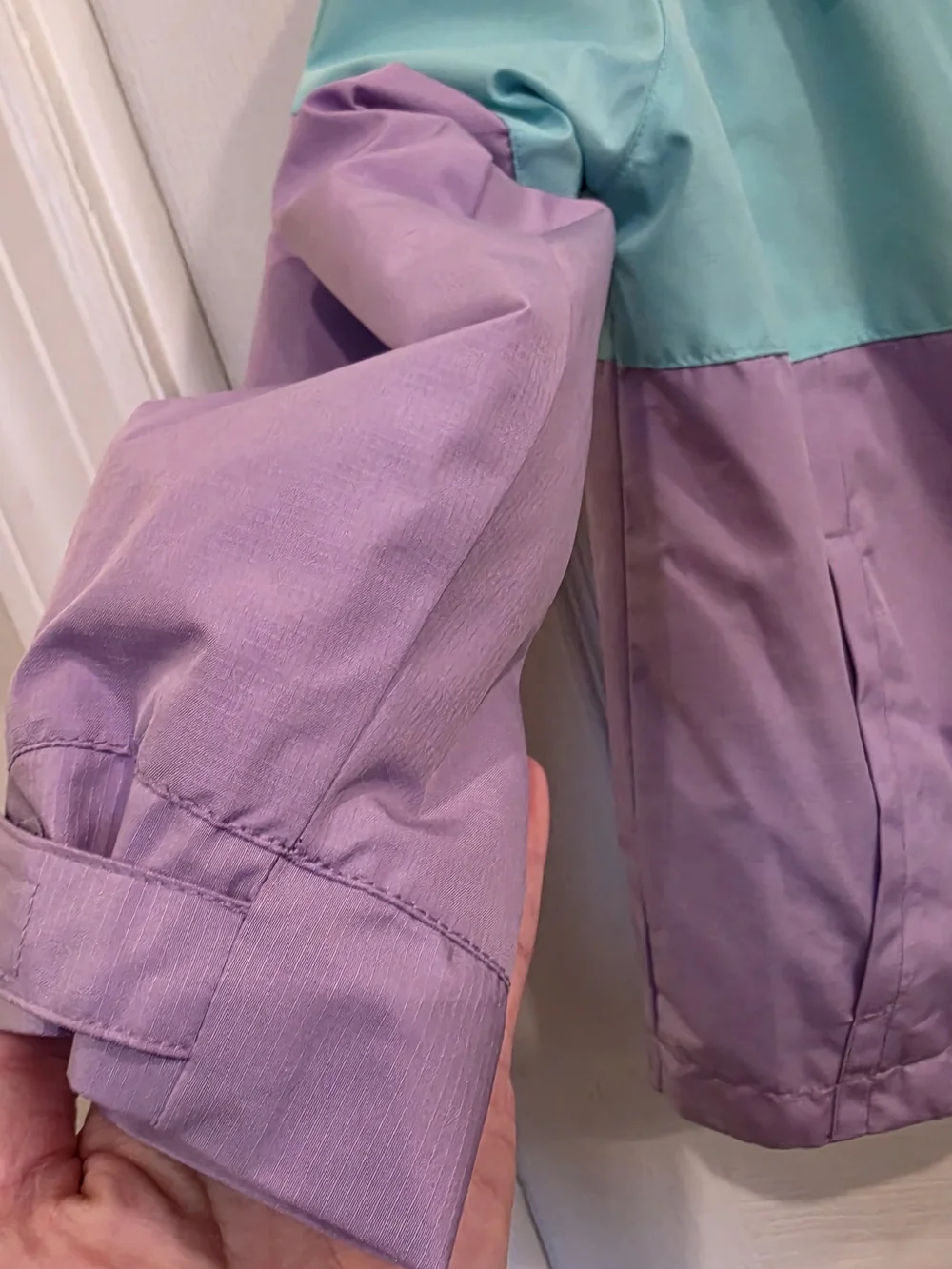 Eddie Bauer Mint Green and Lavender Two-Tone Kids' 2-layer Jacket, Size 6/7